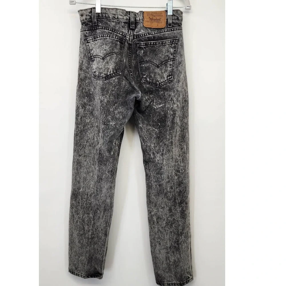 Vintage Levis 505 Made In U.S.A. Late 80's Black Wash Straight Leg Jeans 30 X 32